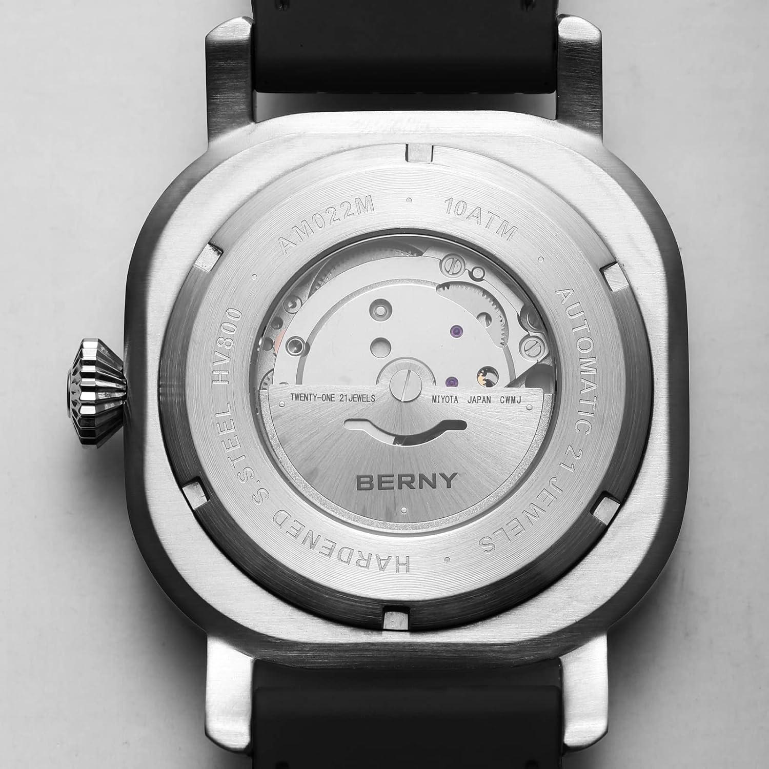 BERNY Men's Japanese Automatic Mechanical Watch, Self Winding Watches, 10ATM Waterproof, Sapphire Glass, Scratch Resistant HV800 Hardness Case, Super Luminous with Date (No Battery Required) Blue