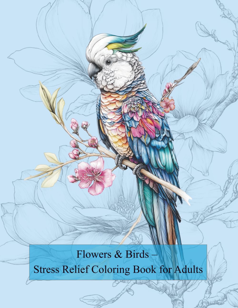 Flowers & Birds – Stress Relief Coloring Book for Adults: Flowers and Birds Coloring Book with Relaxing Floral and Bird Designs