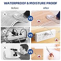 Vista 6 de Cinta de doble cara de 0.39" x 9.85 pies, cinta adhesiva de montaje resistente y extraíble sin daños, cinta de espuma PE sin residuos, cinta