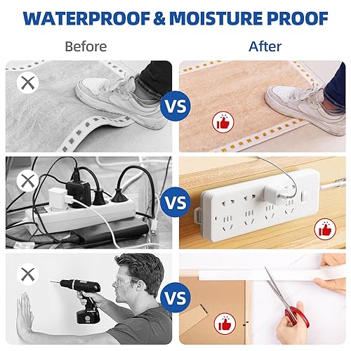 Miniatura 6 de Cinta adhesiva de doble cara de 0.39 pulgadas x 9.85 pies, cinta de montaje extraíble sin daños, resistente, sin residuos, cinta adhesiva extra