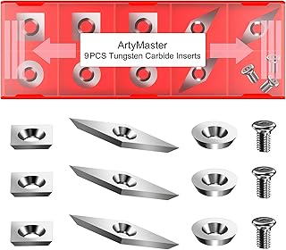 ArtyMaster Tungsten Carbide Inserts, Indexable Carbide Cutting Inserts for Lathe Tools,High Hardness & Wear-Resistant Turning Tool Inserts (11mm Square, 12mm Round, 30 * 10mm Diamond-shaped)