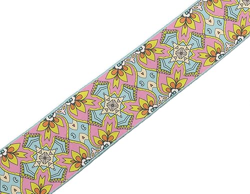 Miniatura 3 de Pink Tiles - Cordones de tela de terciopelo con estampado marroquí, 9 yardas, para manualidades, accesorios de costura, 4 pulgadas