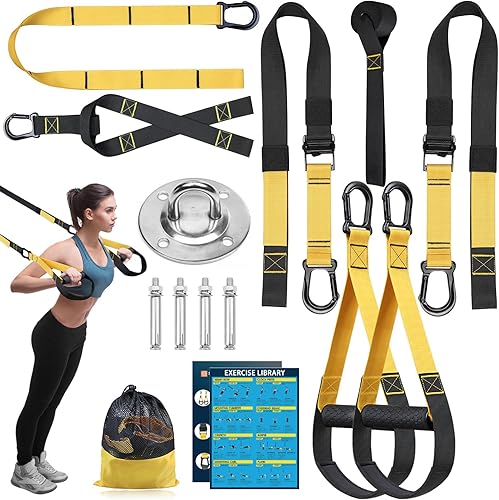Kit de entrenamiento de resistencia en casa para gimnasio en casa, juego de bandas de resistencia con asas, anclaje de puerta, montaje en pared,
