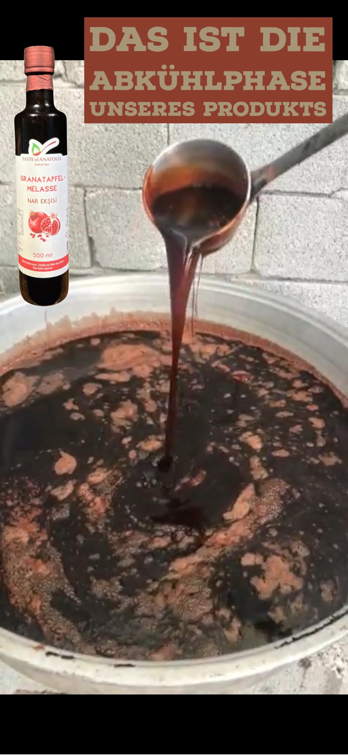 Granatapfelsirup pur 700ml - Granatapfelmelasse (Nar eksisi) 500 ml von TASTE OF ANATOLIA FEINKOST OASE, 100% natürlich. Aus HATAY-Türkei. (Namensänderung: auf Melasse 500 ml)