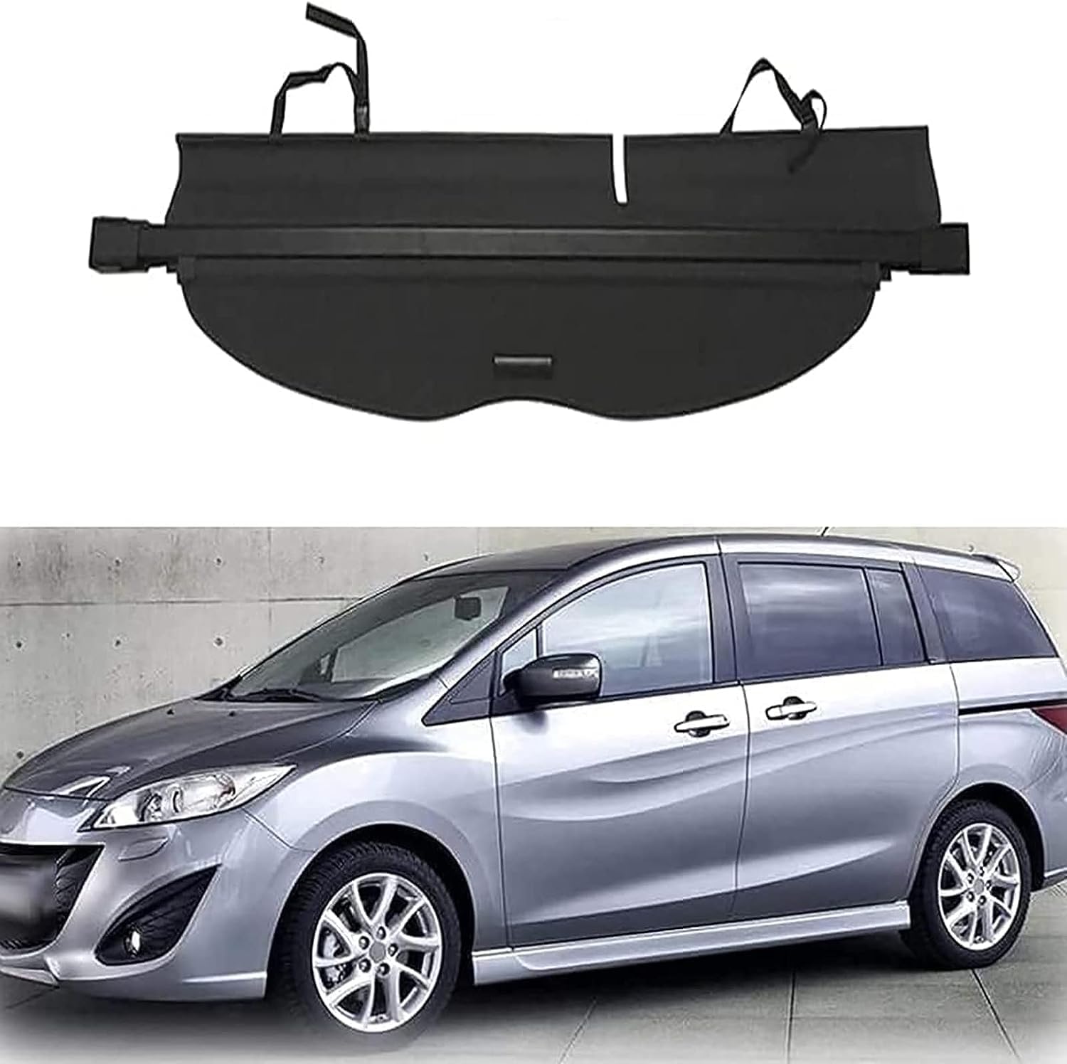Cubierta carga maletero Mazda 5 2007-2017: estante retráctil de seguridad para coche
