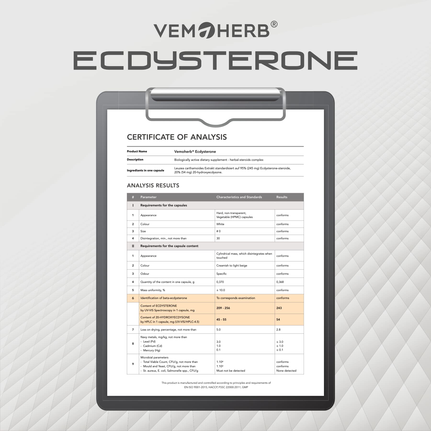 Ecdysterone 95% | 500 mg/Dosis | 100 mg Ecdysteron | Leuzea Extrakt | Maral-Wurzel | Adaptogen | laborgeprüft & vegan | 90 Kapseln