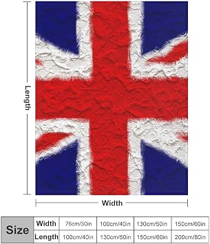 Throw Blanket Union Jack Fleece Blanket Soft Warm For Couch Bed Sofa Chair Travel 130×150cm