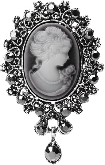 SOFEA Party brooch, Lady Vintage Cameo Victorian Style Wedding Party Women Pendant Brooch Pin