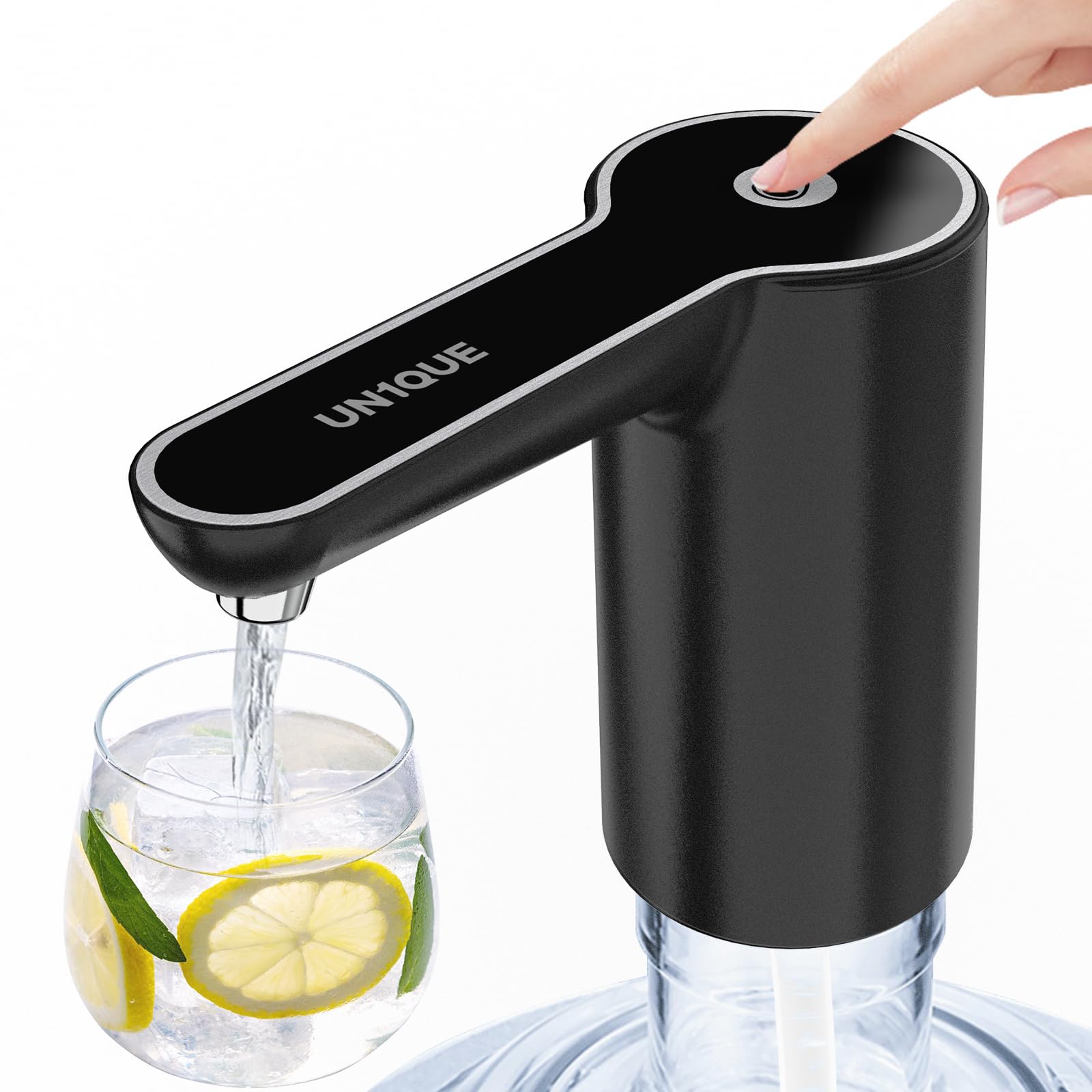 UN1QUE Automatic Water Dispenser for 20 Litre Bottle,Portable Wireless Water Pump with Rechargeable Battery,Easy Clean & Mini Water Bottle Pump for Home/Office/Outdoor(1200Mah), Black (B0CLCXFN21) Amazon Price History, Amazon Price Tracker