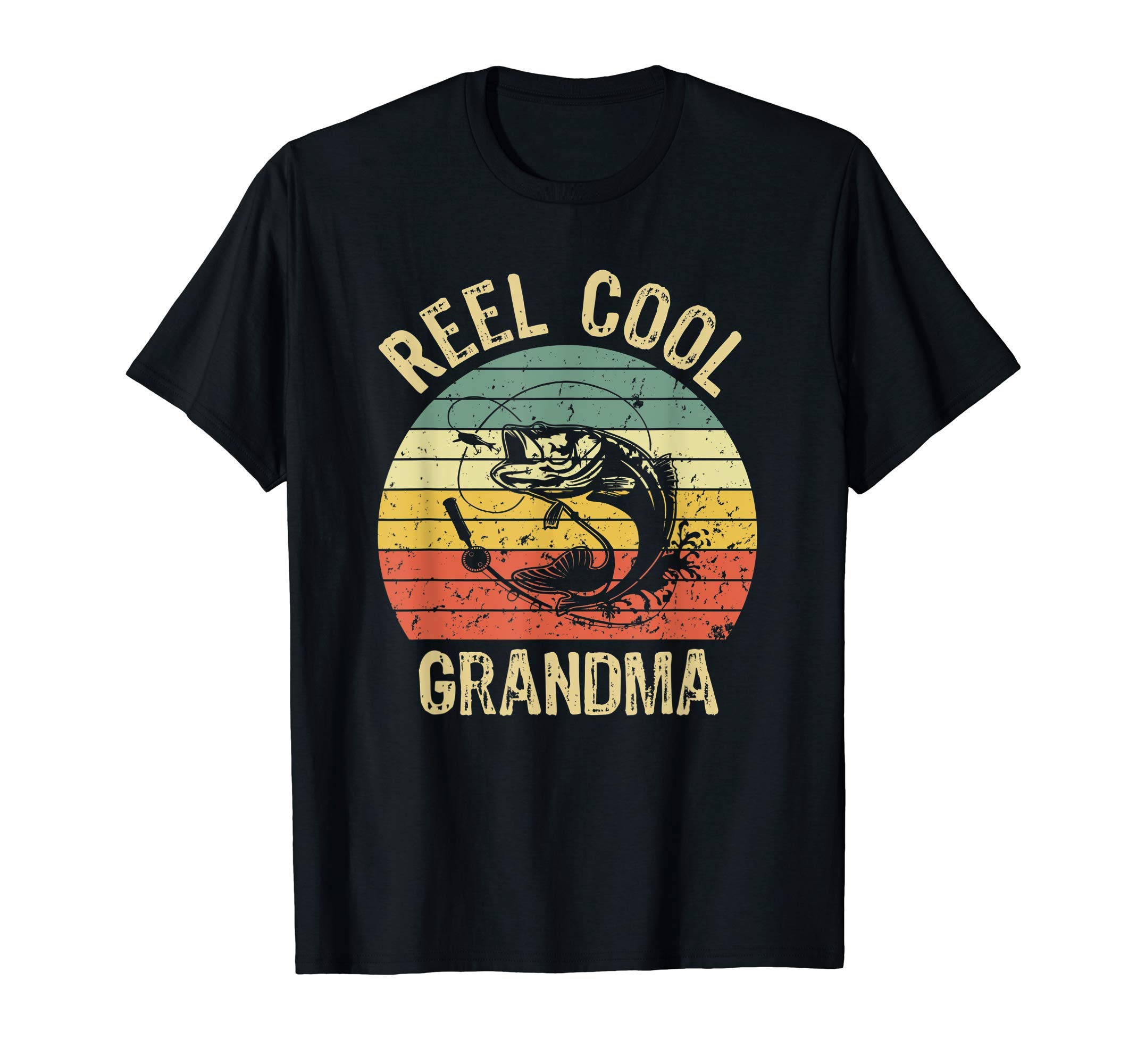 Reel Cool Grandma Fishing Apparel)Reel Cool Grandma Fishing Gifts Women Fishing Lovers Retro T-Shirt
