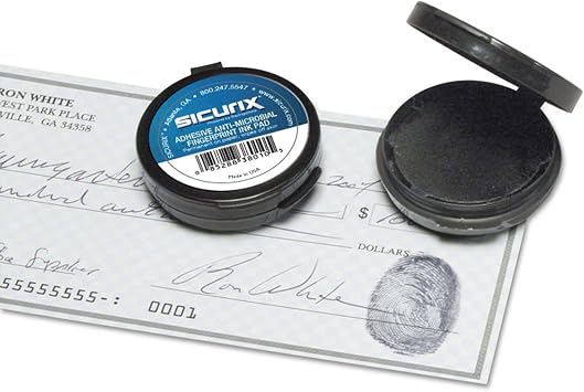 Baumgartens 38010 Fingerprint Ink Pad, 1 1/2-Inch Diameter, Black