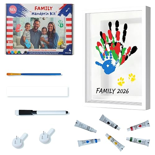 80S Family Handprint Kit, Handprint Art Craft DIY Kit, Baby