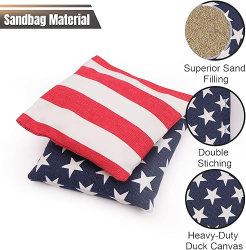 Miniatura 7 de Juego de Cornhole de 4 x 2 y 3 x 2 pulgadas, tamaño reglamentario, con bolsas de transporte y 8 bolsas de frijoles, juegos de lanzamiento de