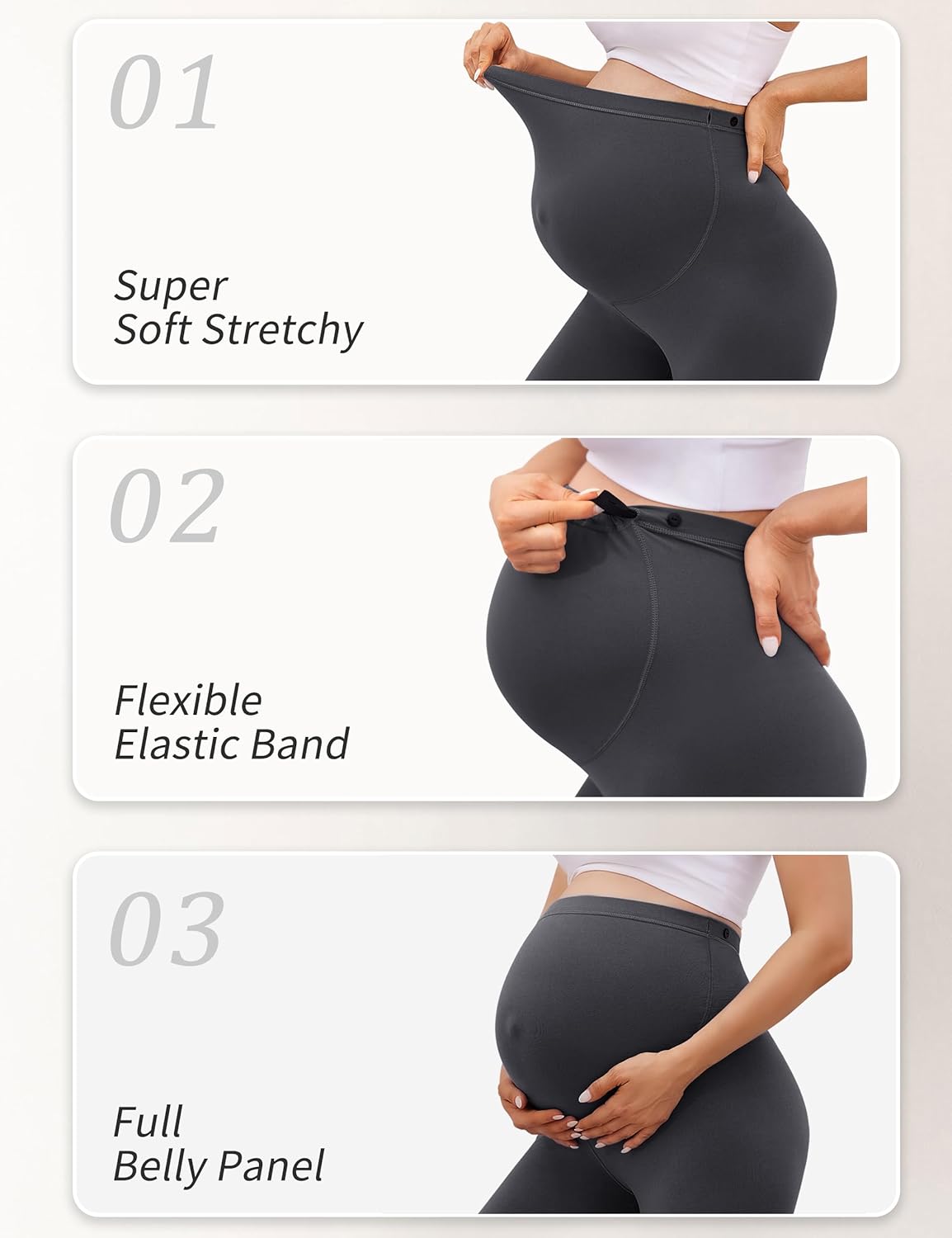 BONVIGOR Buttercloud Maternity Shorts Over The Belly-8" Pregnancy Biker Shorts Women Lounge Yoga Pants - Image 6