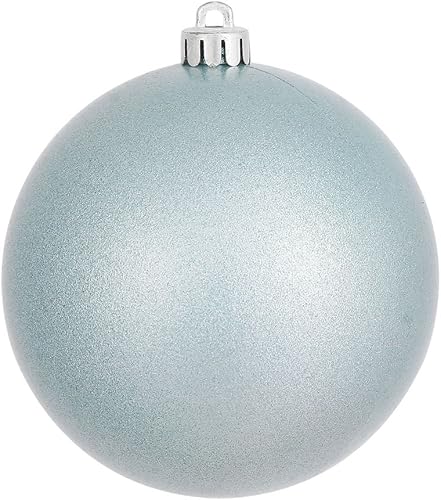 Miniatura 8 de Vickerman Adorno de bola mate esmeralda de 4 pulgadas, plástico inastillable resistente a los rayos UV, tapa perforada con alambre floral, juego de