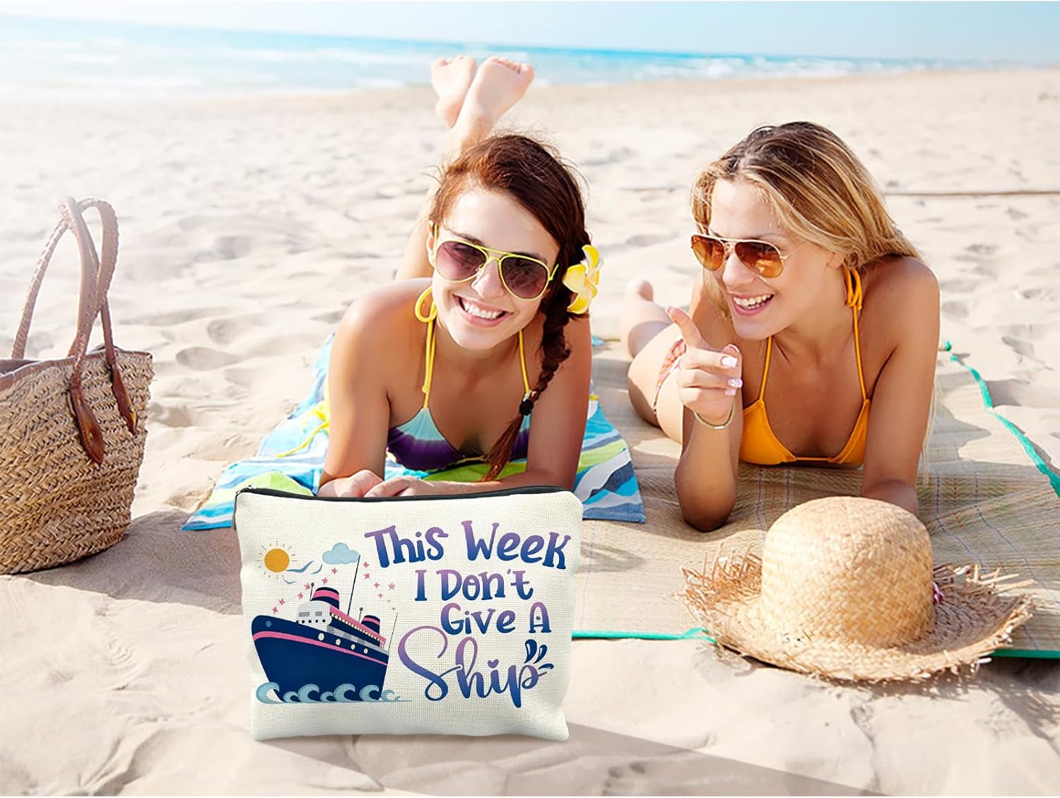 Cruise Ship Makeup Bag Cruise Gifts Bags for Women Funny Cruise Themed Gift for Cruise Lovers Travel Zipper Cosmetic Pouch Summer Vacation Ship Trip Toiletries Pouch - Image 6