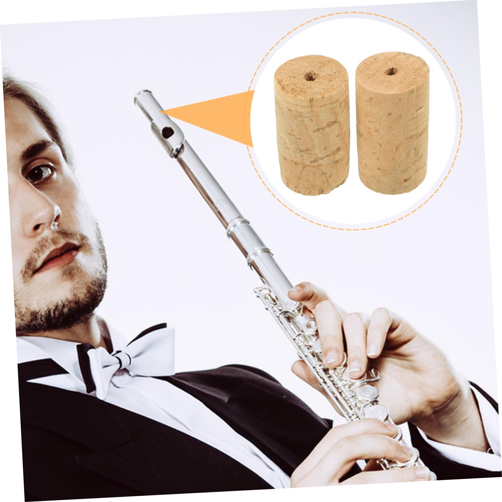 Holibanna 2pcs Flute Headjoint Cork Replacement Plugs for Musical Instruments Secure Seal Flute Stopper Kit Easy Installation Enhance Sound and Performance