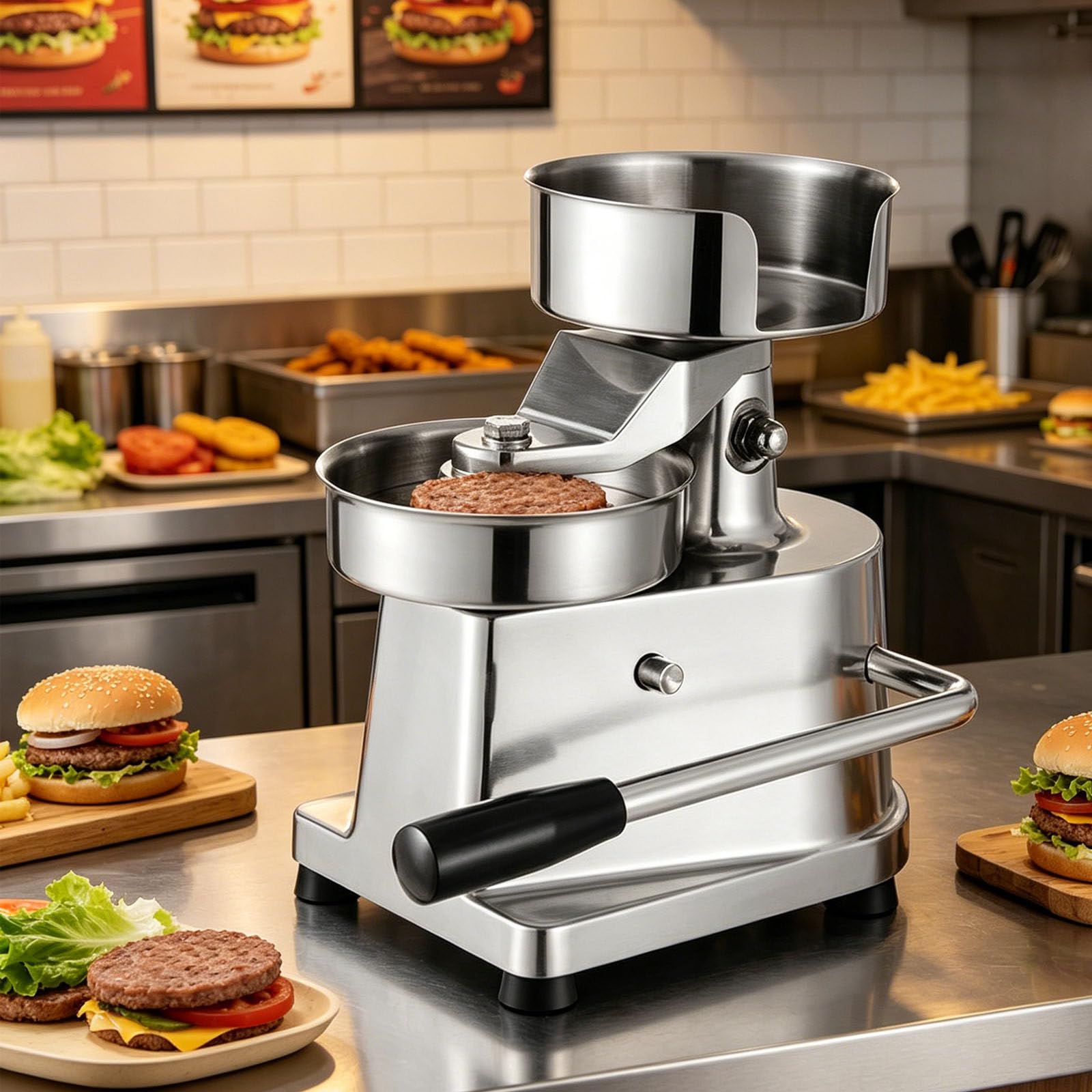 Hamburger Mold Machine, Commercial Hamburger Patty Press Machine 13cm