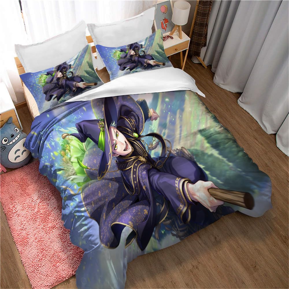 Ste-X Girls Tw 02 Duvet Cover Set Twisted Wonderland Bedding Set Kawaii Bedding Set Lovely Duvet Cover Quilt Cover Soft Bedspread Cover (135X200cm(Single),)