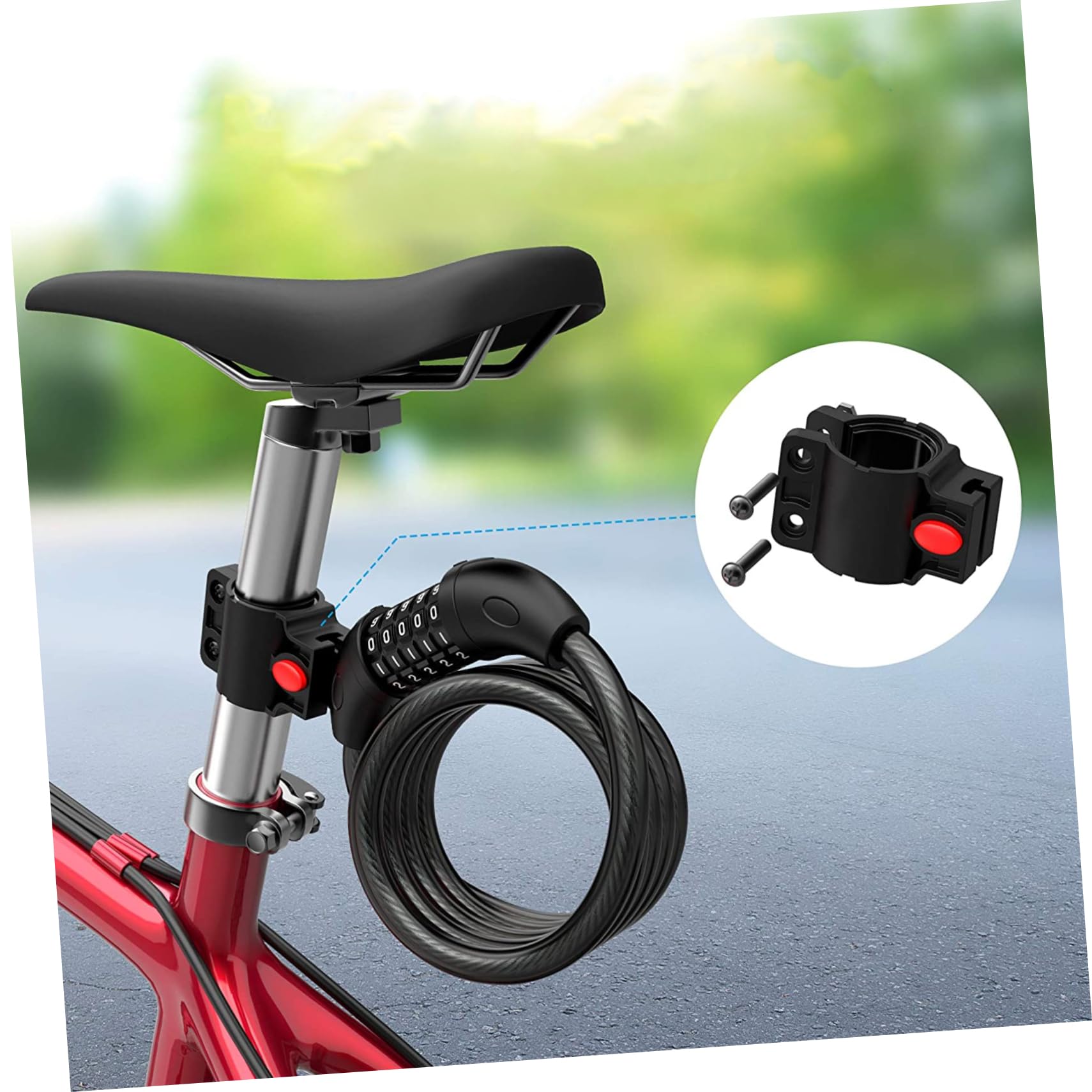 POPETPOP Lucchetto per Bicicletta Cavo Combinazione Reimpostabile Cifre Resistente e Protettivo Adeguata per Blocco Bici
