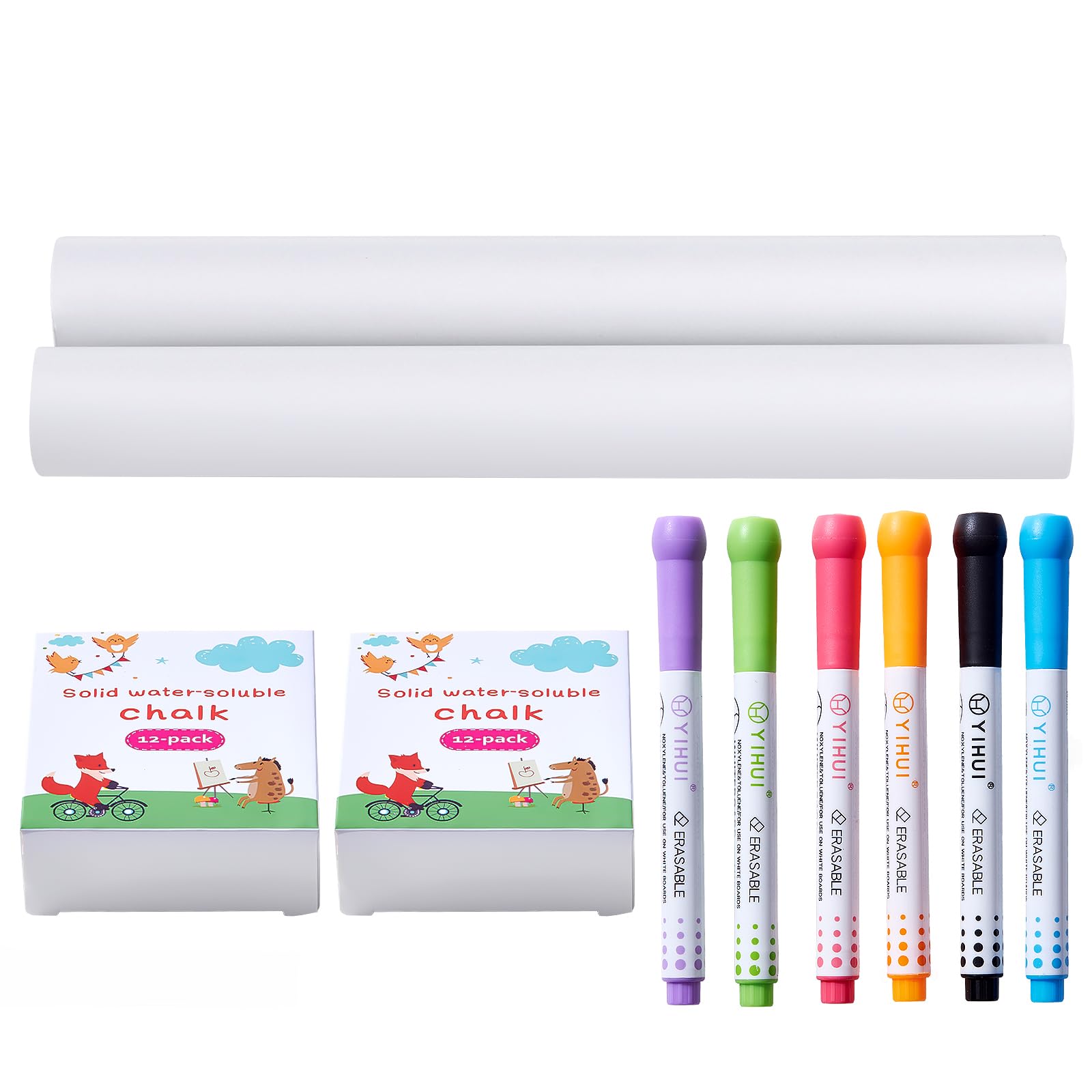 VEVOR Easel Accessory Set, 32 PCS Kid's Art Easel Painting Kit Including Chalks, Dry-Erase Markers &amp; Paper Rolls, Art Supplies Set for Standing Easel, Painting Kit for Toddlers Boys and Girls