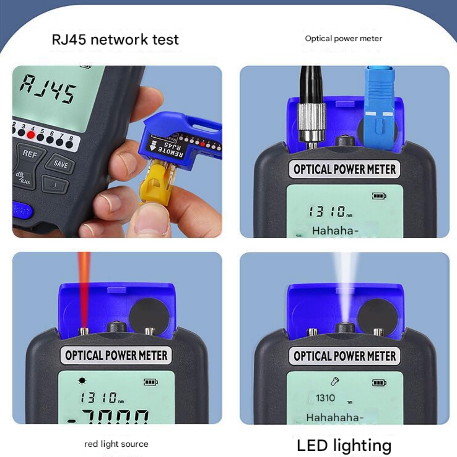 Mini medidor de potencia óptica (50 ~ +26 dBm) OPM, localizador visual fallos, 30 MW VFL FTTH, comprobador cable red fibra multifunción para prueba