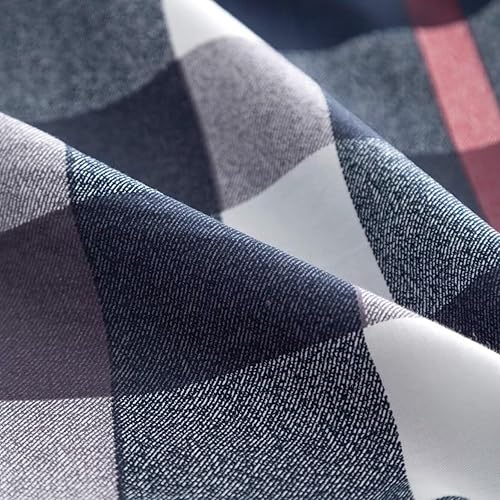 Miniatura 333 de Luxlovery - Juego de edredón azul neblina, tamaño matrimonial, minimalista, azul polvoriento, edredones de algodón suaves y transpirables, azul