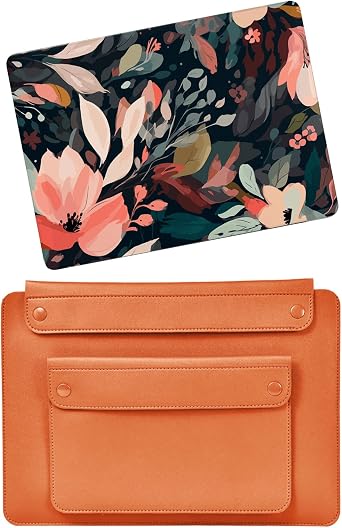Compatible with MacBook Pro 16 inch Case 2020 2019 A2141 with Touch Bar/Touch ID,Durable Plastic Laptop Case Protective Cover and Laptop Sleeve Bag,Pink Flower