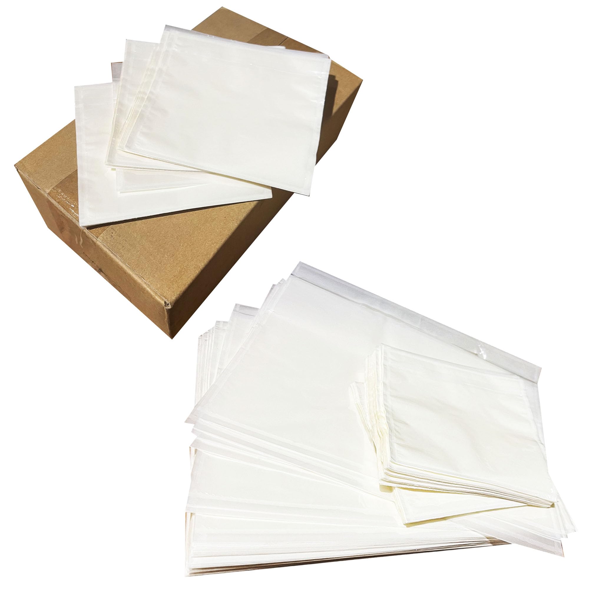 Plain Document Enclosed Wallets Peel & Seal Clear Plastic Envelope Sleeves Attach Invoices, Packing Lists & Delivery Notes to Packages Clear Pouch (200, A5)