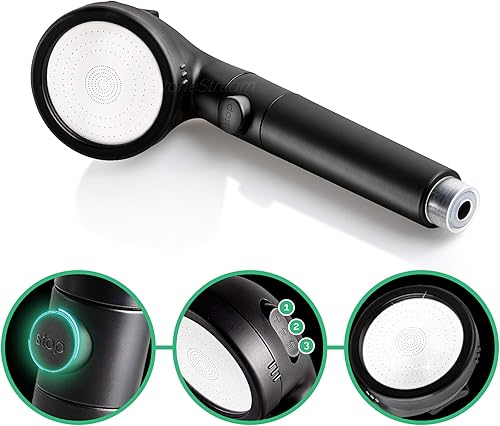 Miniatura 6 de Sistema de cabezal de ducha original StoneStream EcoPower, filtro iónico tipo spa para suavizar el agua, aumentar la presión y ahorrar agua, cabezal