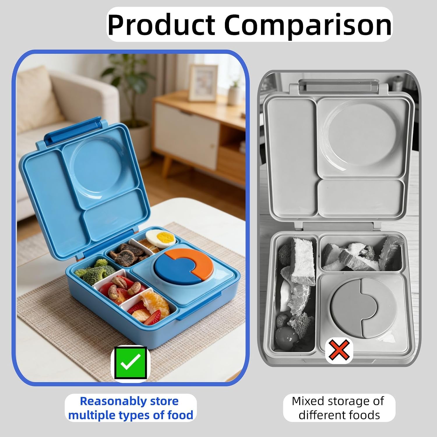 3 Pack Lunch Box Dividers Compatible with Omie Bento Box, White image 3