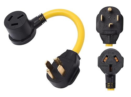 ONETAK NEMA 14-30P a 10-50R 120V240V 30 Amp 4 clavijas macho enchufe a 50 amperios 3 clavijas hembra receptáculo generador de receptáculo de salida