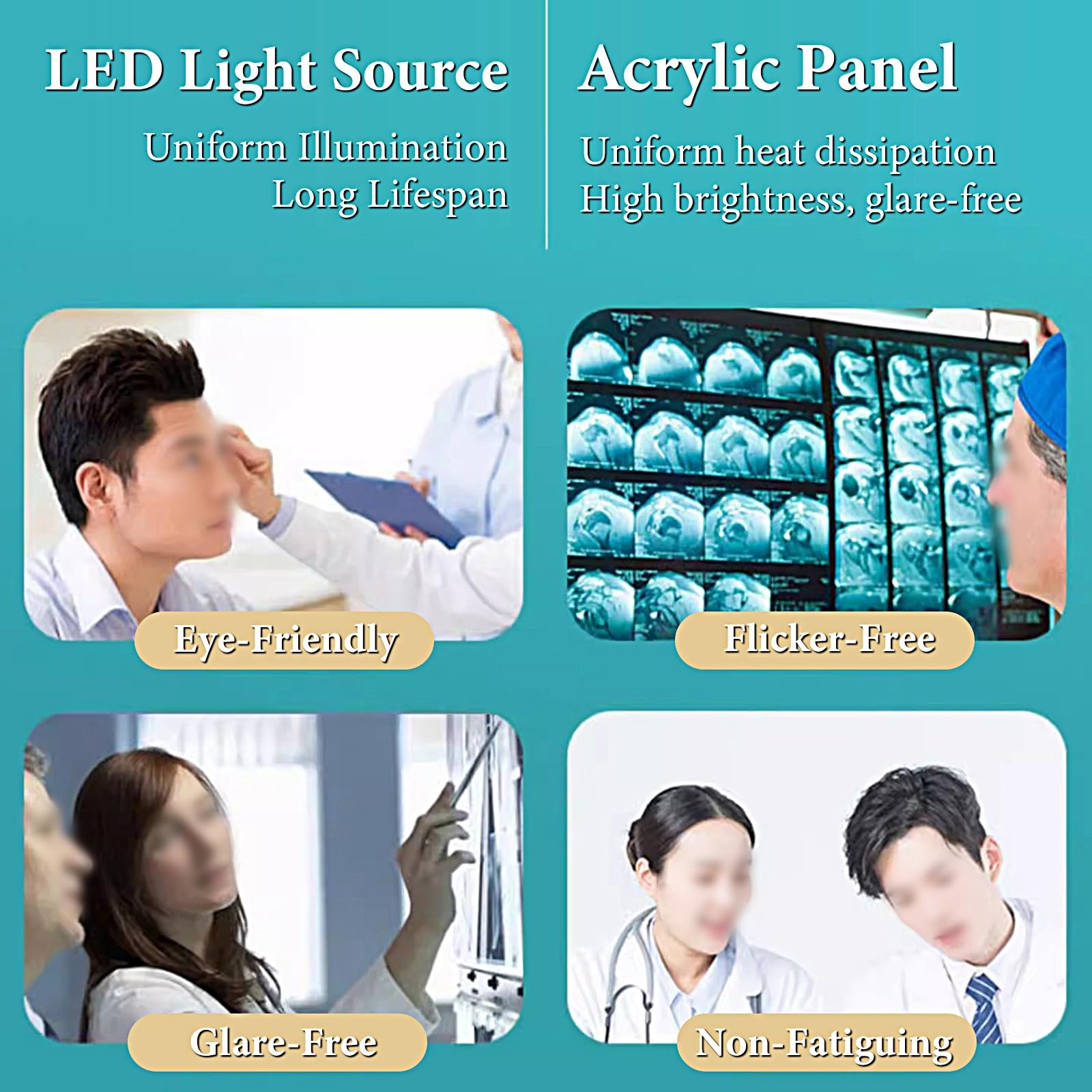 Lampada a LED per Pellicole Radiografiche Visore per Pellicole per Apparecchiature Mediche Telaio in Alluminio e Pannello in Acrilico per Cliniche e Ospedali(41x47.5x1.3cm/16.1x18.7x0.5in)