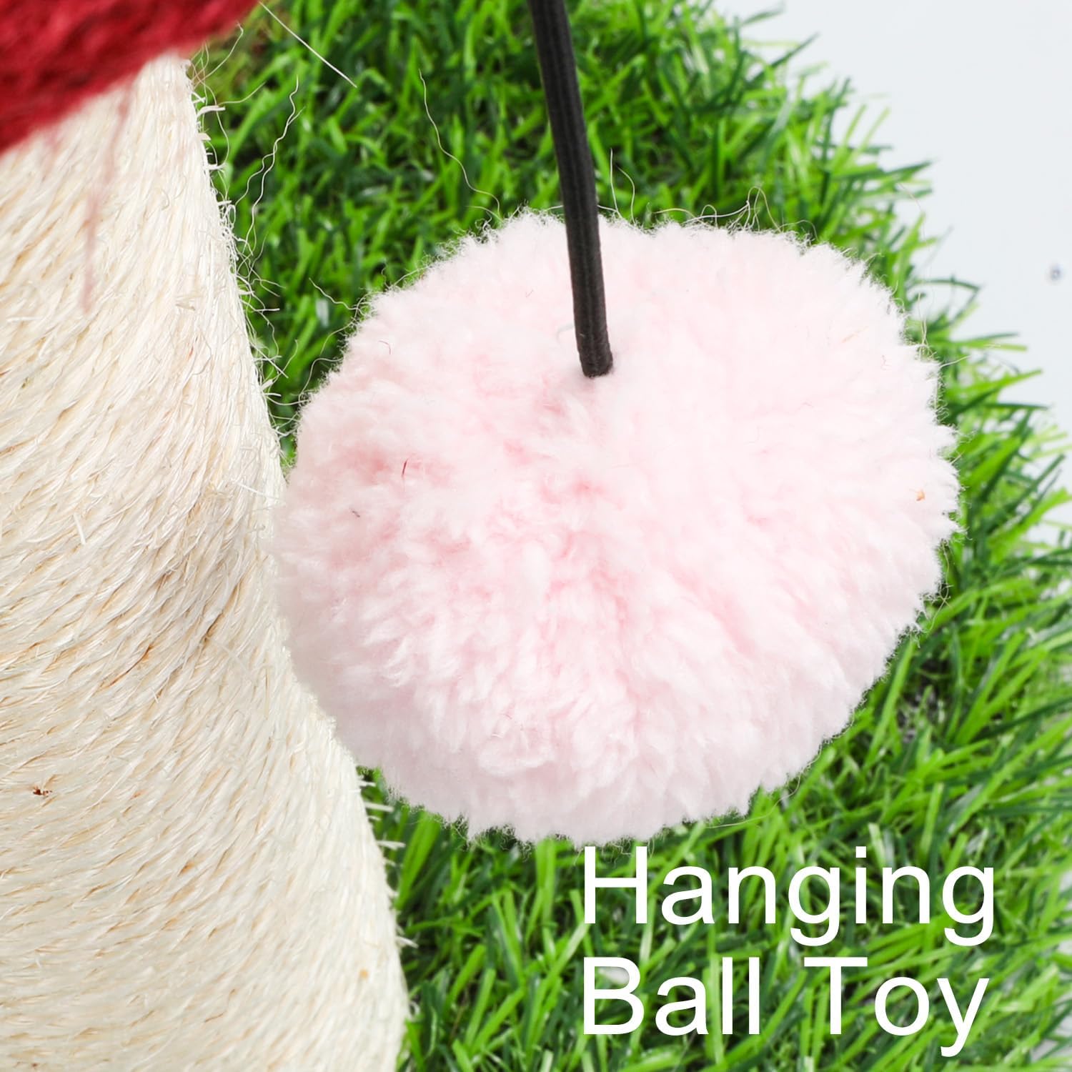 review Mushroom Cat Scratching Post, Natural Durable Sisal Scratching Post, Mushroom Scrather Featuring with Sisal Caps Scratch Pole and Interactive Toy Ball, Mushroom Cat Post for Kittens and Small Cats