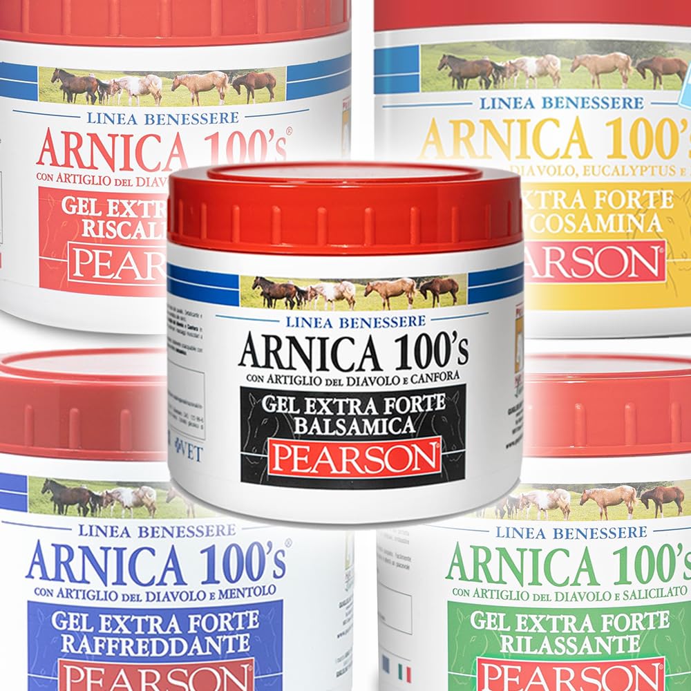 ARNICA 100'S - Arnica Per Cavalli, Gel Extraforte Balsamica Pearson [500ml]. Crema Arnica Gel Forte Con Artiglio Del Diavolo e Canfora. Pomata Defaticante e Rilassante Made in Italy