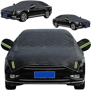 Hail Protector Car Cover, 5-Layer Hail Proof Car Cover All Weather Outdoor Waterproof Snowproof Dustproof with Wind Straps, Fits Sedan/SUV (Black, (Length 181”–200”))