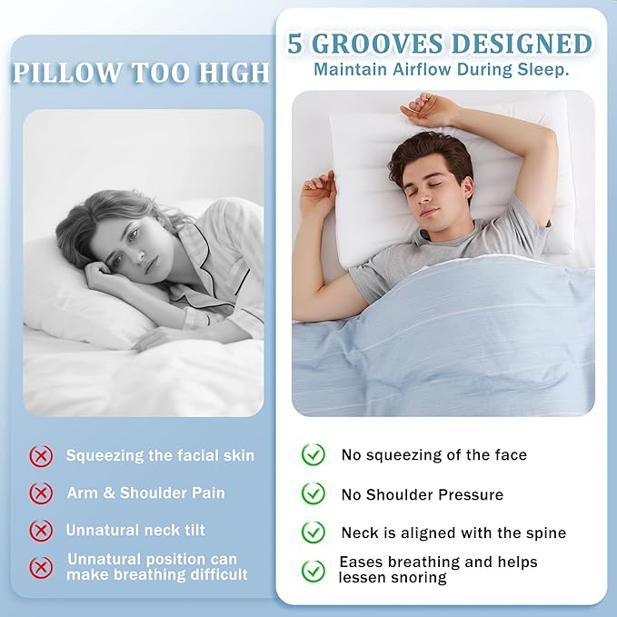 Set 2 Almohadas Delgadas Altura 5 cm Relleno Alternativo a Plumas miniatura 5