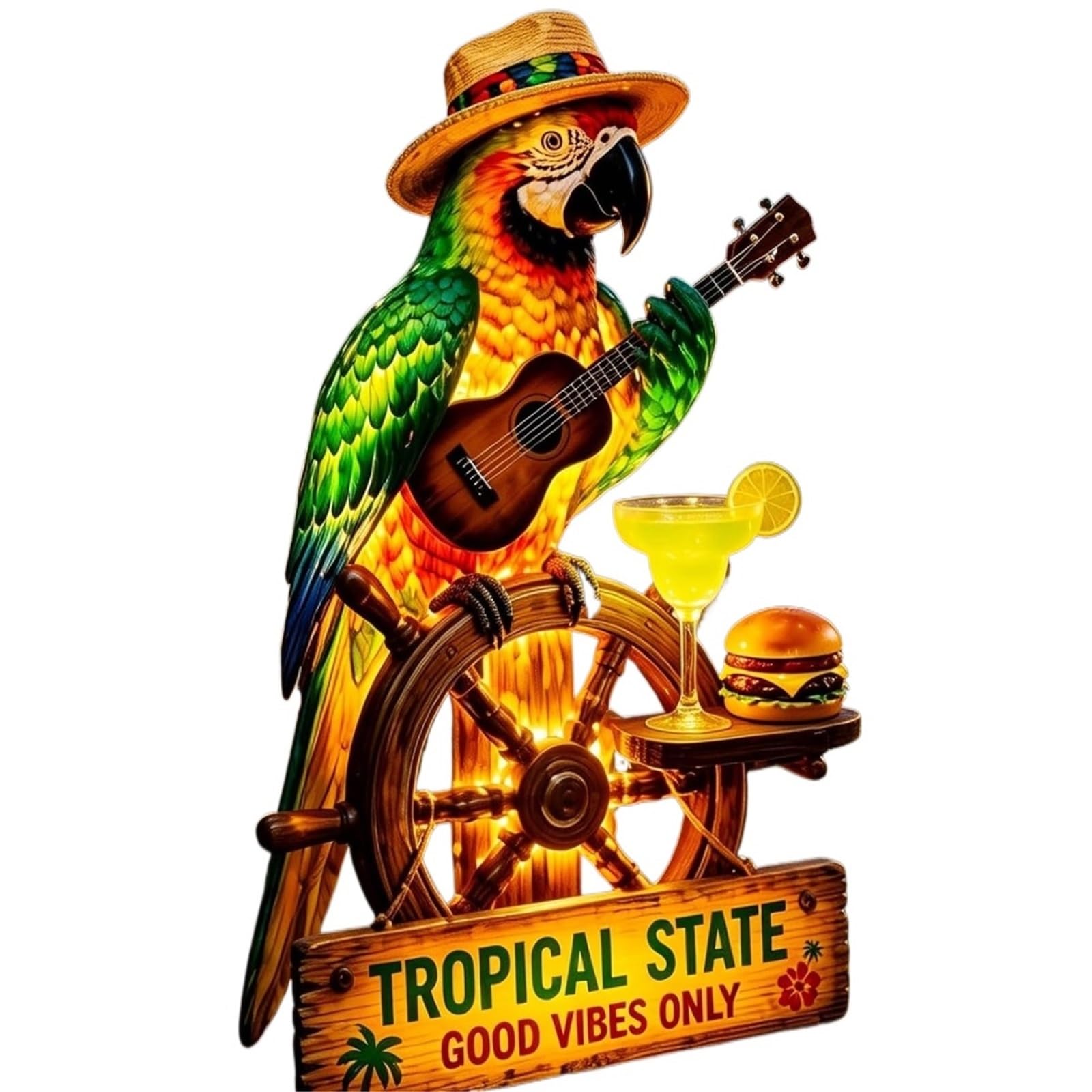 Tropical Parrot Solar Garden Stake Decor Solar-Powered Parrot Garden Light