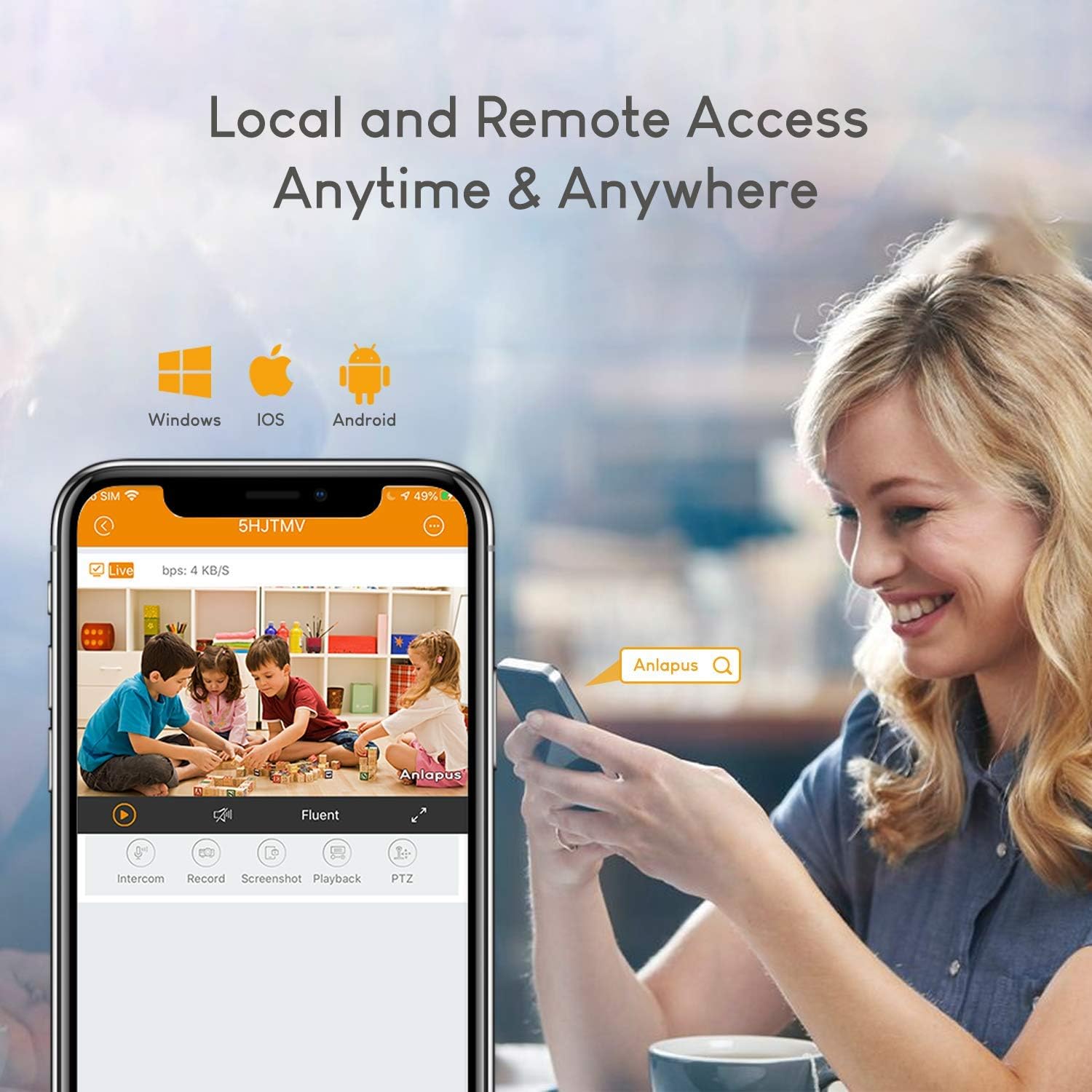Anlapus DVR local and remote access via app