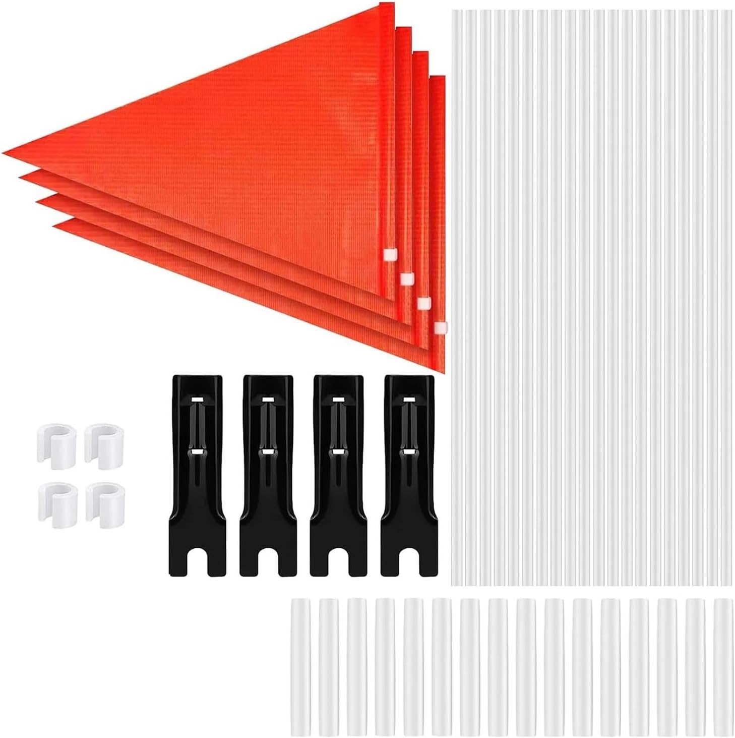 Durable 4 Sets Bike Safety Flags Bicycle Tail Flag Pole With Pole And Mounting Bracket 6Ft Adjustable High Waterproof