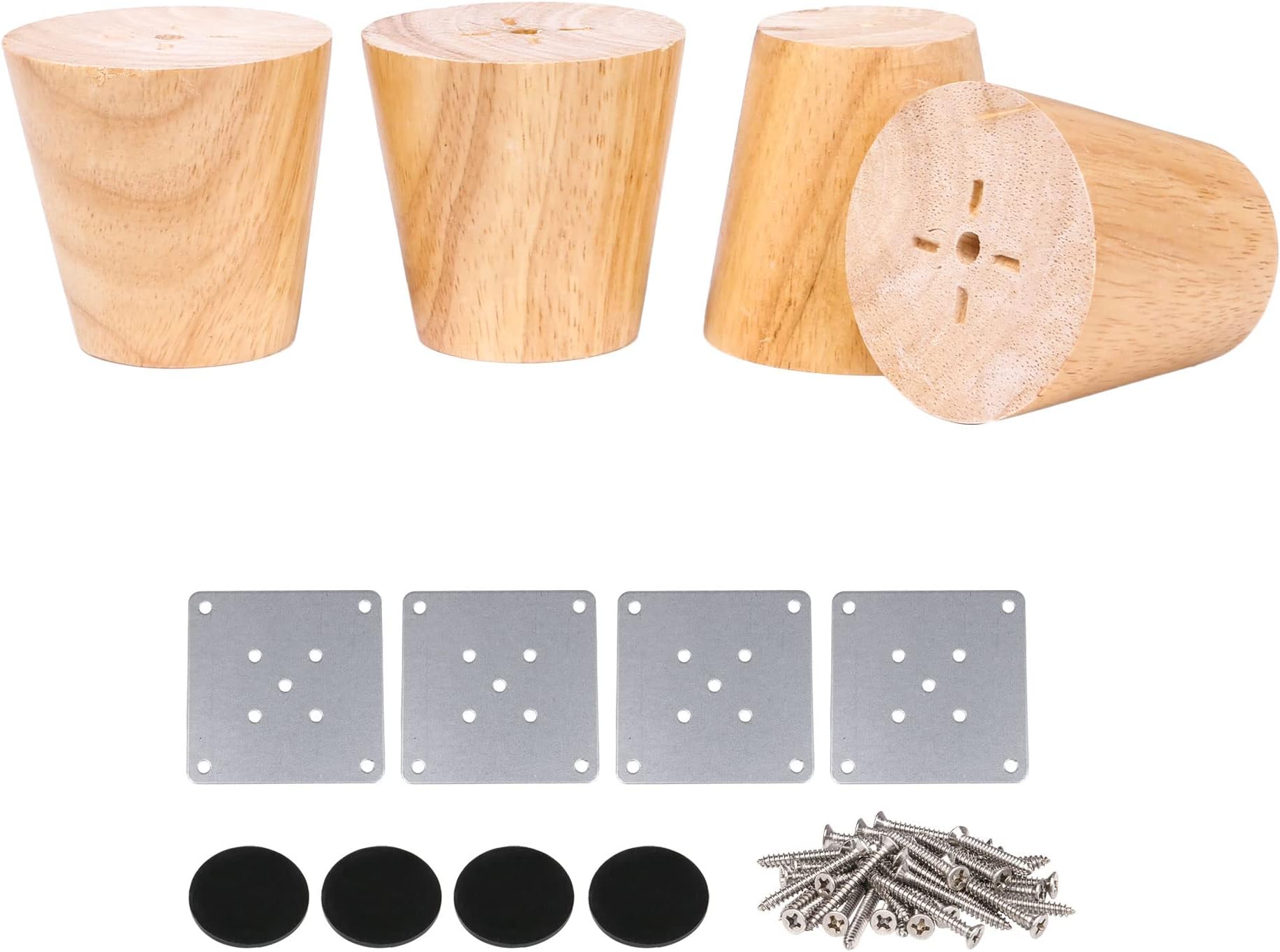 Wood Furniture Legs Cabinets Sofa Feet 2 Inch 4PCS Solid Wood Color Tapered