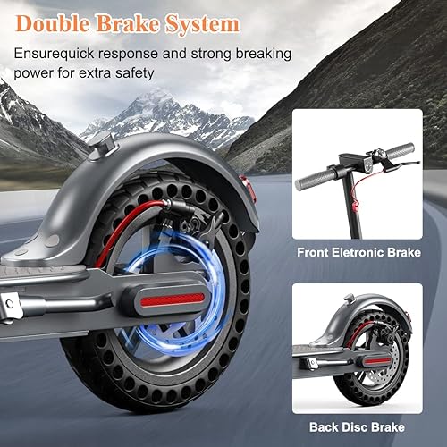 Miniatura 6 de Electric Scooter for Adults- 85 Fat Tires Up to 22 Miles Range  185 MPH 350W Motor Commuting Electric Scooter Pro Ver10 Tires 34 Miles 500W Shock