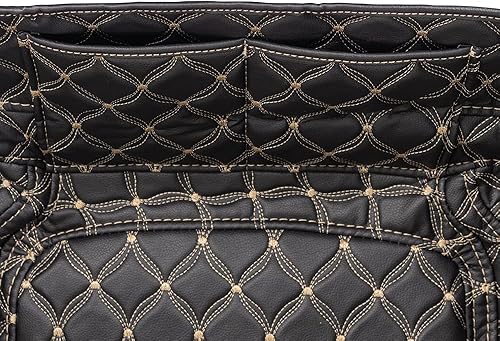 Miniatura 2 de US Stock Moto Onfire King Tour Pack Liner Fit para Advanblack King Tour Pack solo (costuras de hilo beige, cuero sintético, 1 juego)