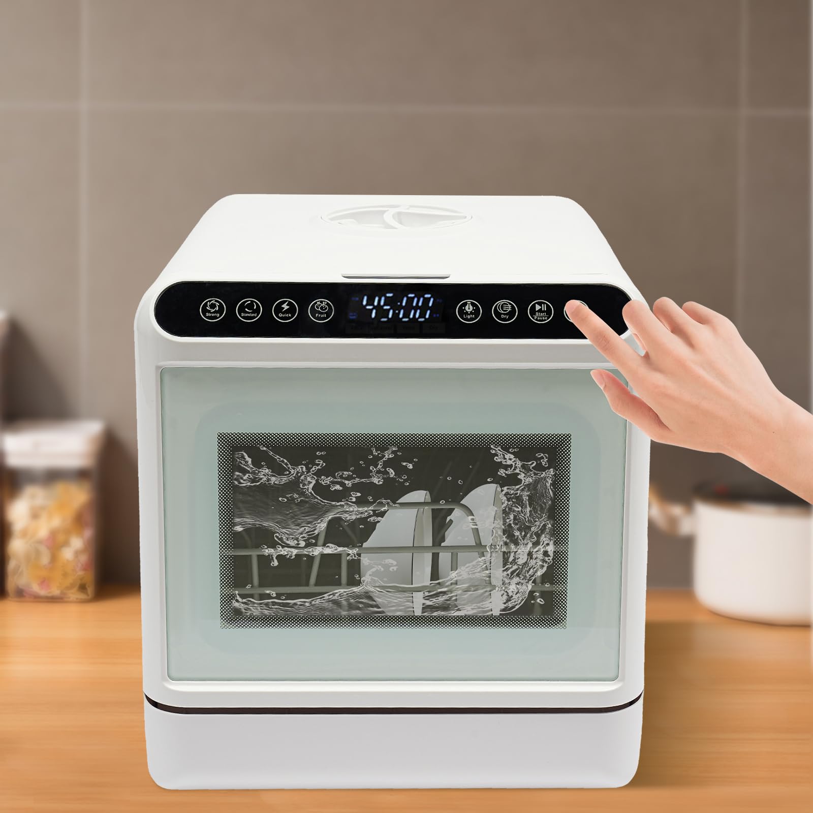Lavastoviglie da Banco, Mini Lavastoviglie 6L, Portatile e Compatta, Elettrico per Ufficio, Per Piccole Case, Appartamenti, Dormitori, Barche, Camper, ecc