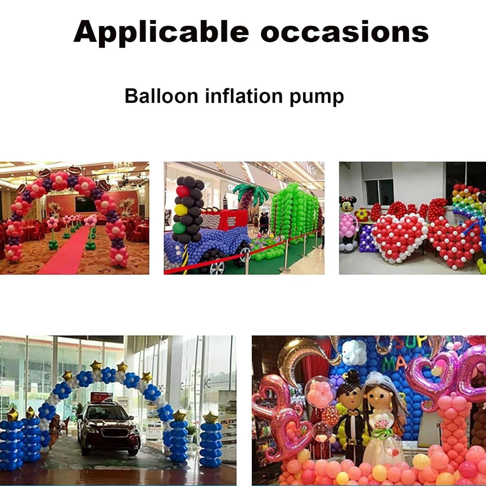 Elektryczna pompka balonowa 1000 W, podwójny otwór z funkcją pomiaru czasu i pamięci, nadmuchiwana w 3 sekundy, przełącznik nożny na imprezy, wesela, urodziny