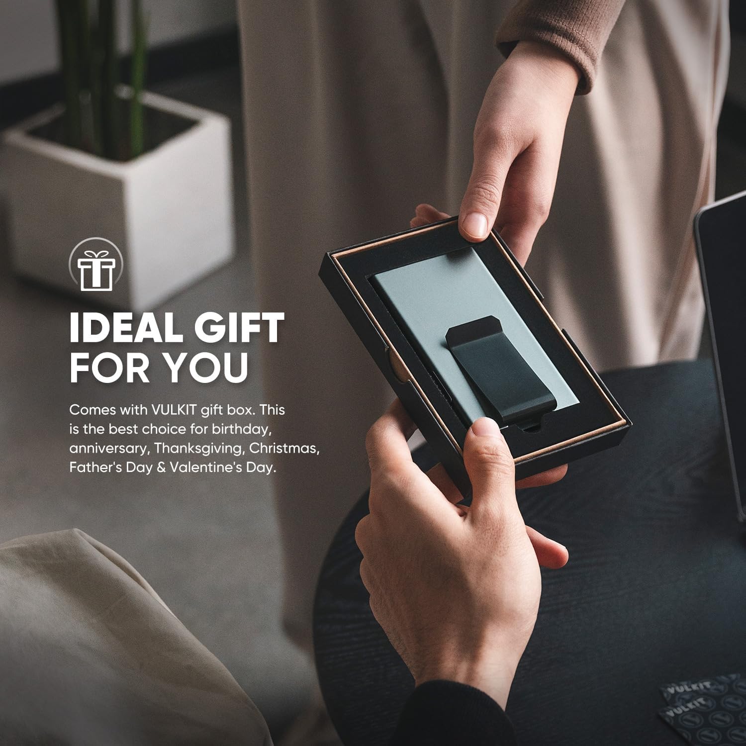 VULKIT Minimalist Wallet with Money Clip RFID Protection Pop Up Card Holder Slim Wallet Credit Card Holder Metal Wallet, Space Grey - Image 7