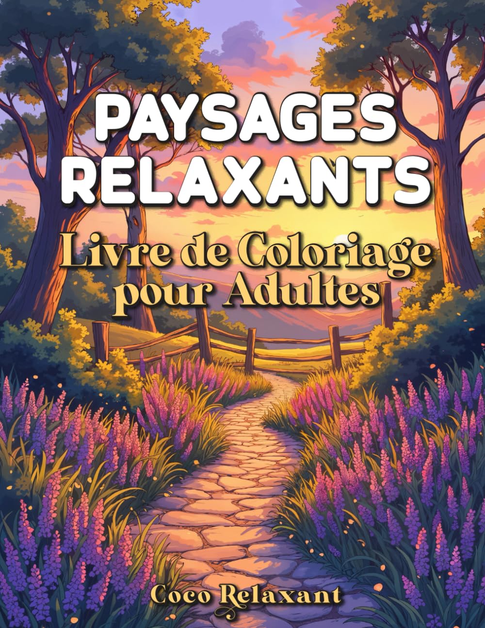Paysages Relaxants Livre de Coloriage pour Adultes: 45 Illustrations de Nature et Campagne à Colorier | Coloriages Anti-Stress, Faciles et Apaisants | Art Thérapie et Détente