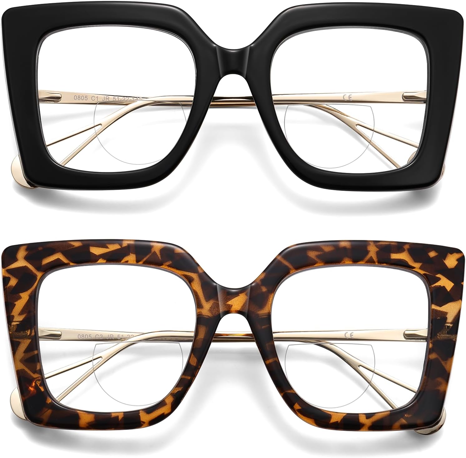 Oversize Bifocal Reading Glasses Women Cat Eye Blue Light Blocking Reader Clear Top No Line Transition Ladies Eyewear - Image 2