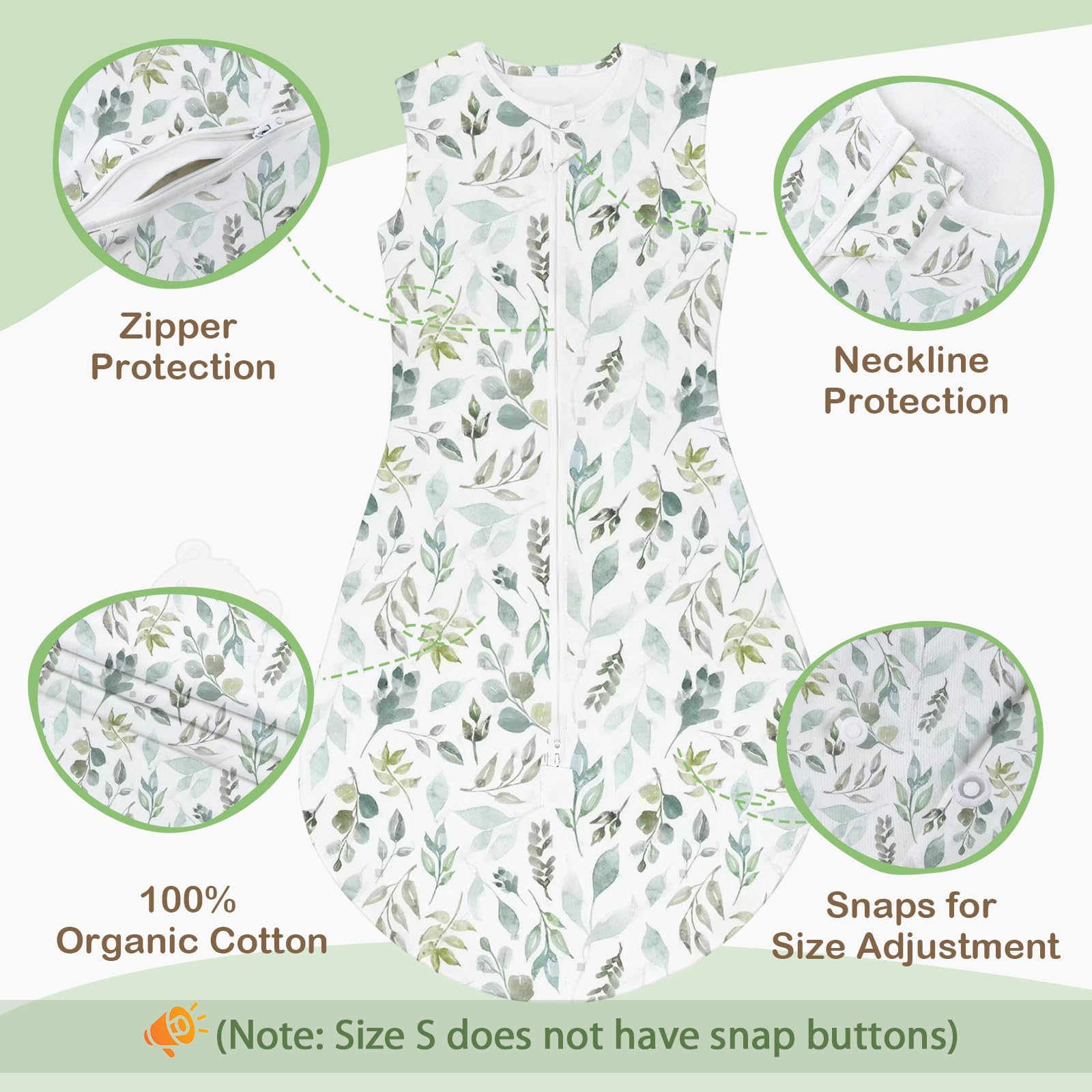 TOGOU2S Baby Sleeping Bag 65cm, 0.5 Tog Sleeping Bag 0-6 Months, Soft Cotton Breathable Summer Sleeping Bag - Image 4