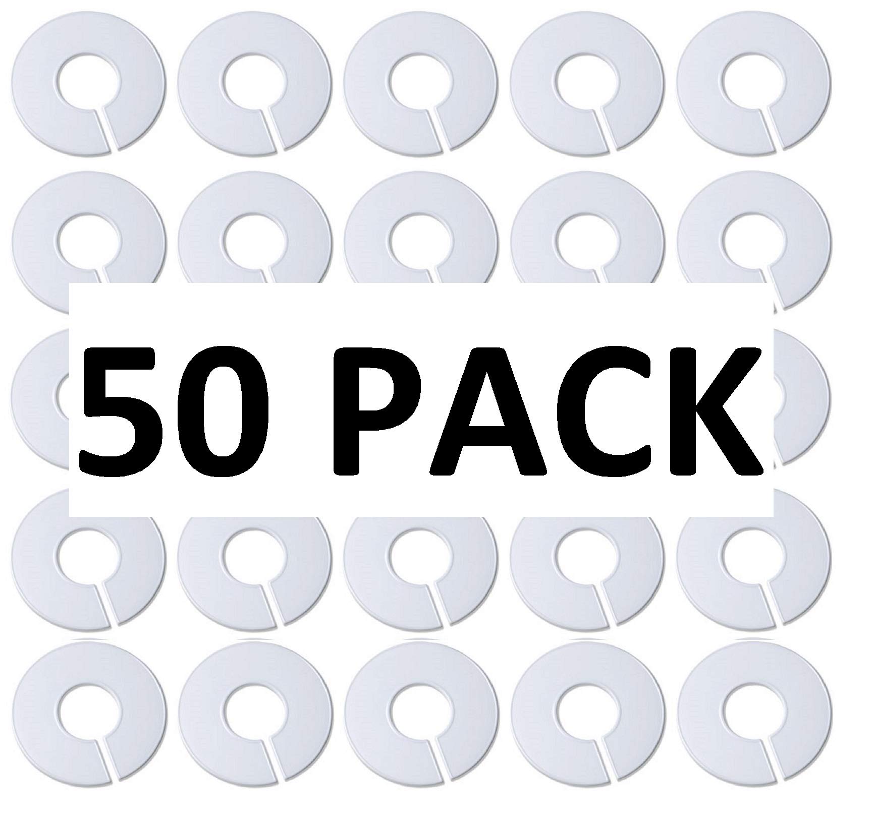 White Round Plastic Blank Rack Size Dividers - Multi-Pack (50)
